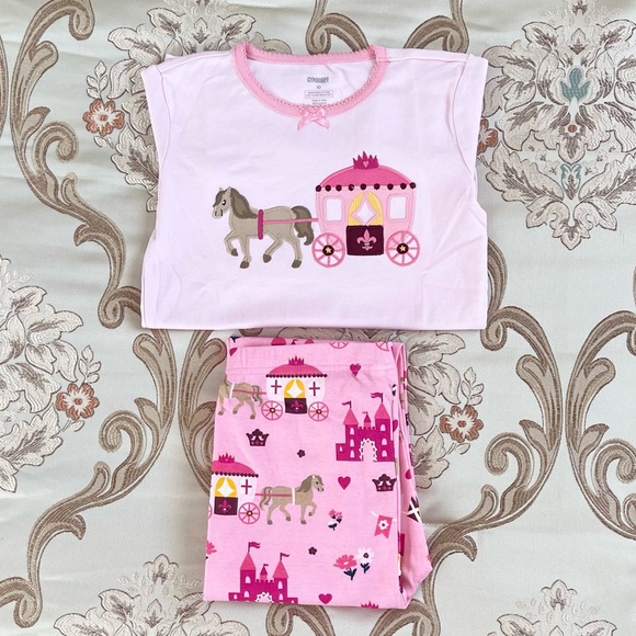 Gymboree Girls Royal Castle Pattern Pink Pajama Set NWT Size 10 - Picture 2 of 6